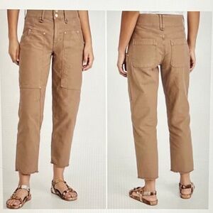 Frame Khaki denim patch pocket pants